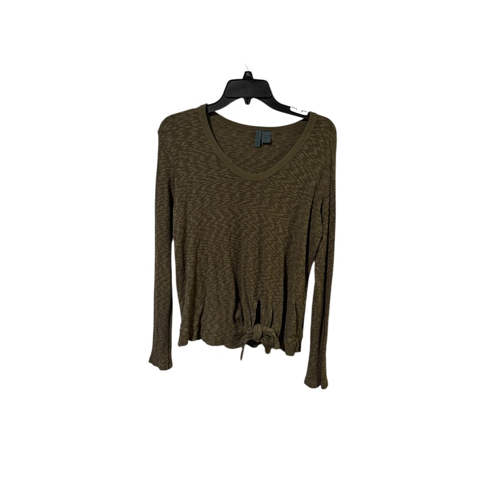 Left of Centre Size Small Oversized Tie Front Long Sleeve V Neck‎ Knit Top Shirt